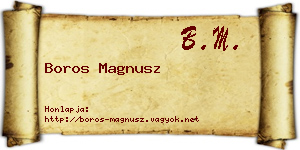 Boros Magnusz névjegykártya